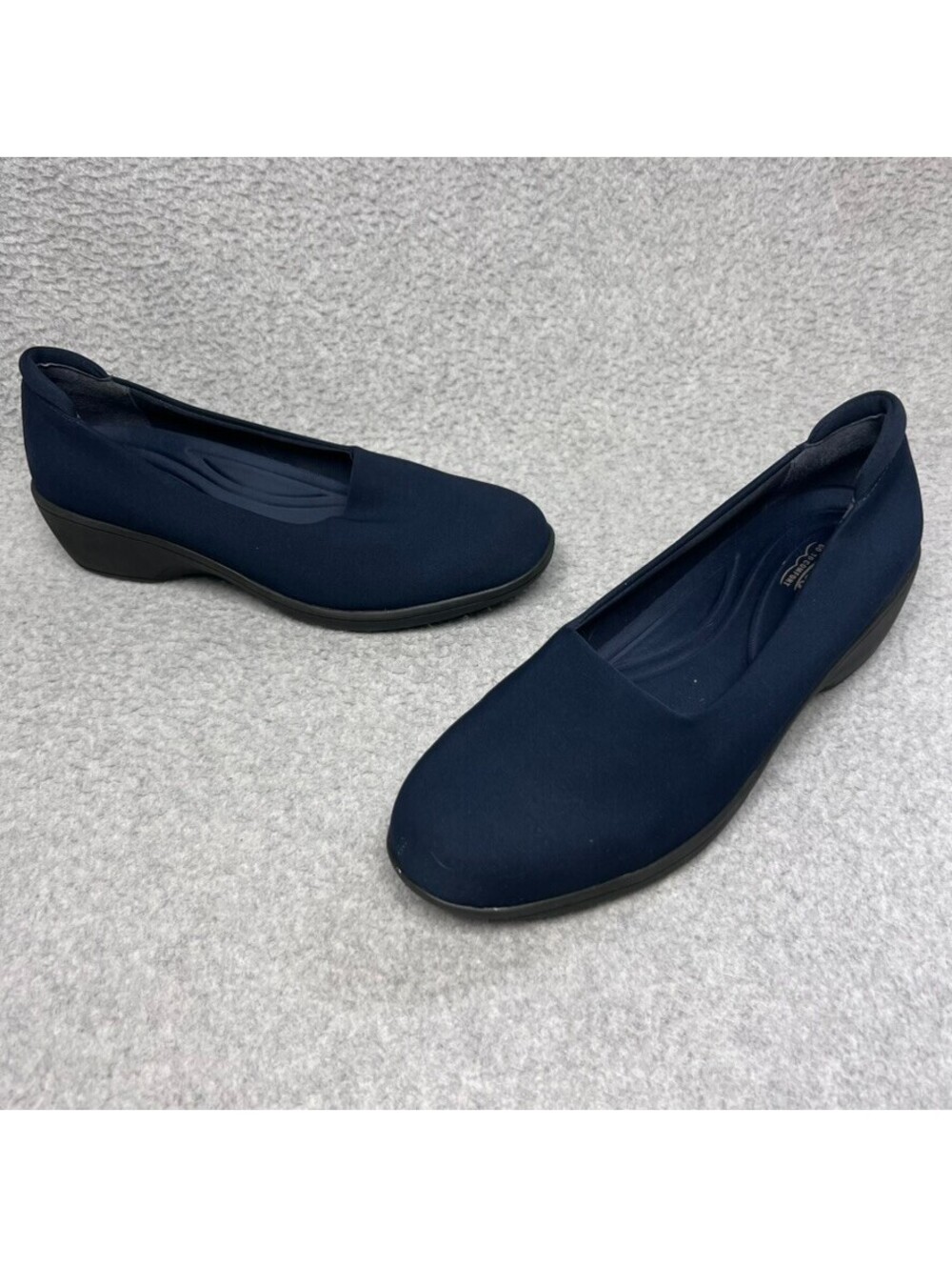GH BASS Lite Donna Wedge Pumps Womens Size 9.5M Navy Blue Slip On Comfort Shoes